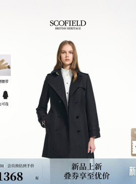 【匹马棉】Scofield女装利落英伦双排扣风衣格纹细节2026春季新品