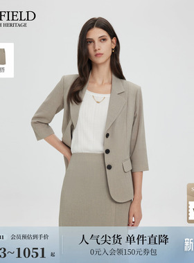 【易打理】Scofield女装气质平驳领五分袖西装外套