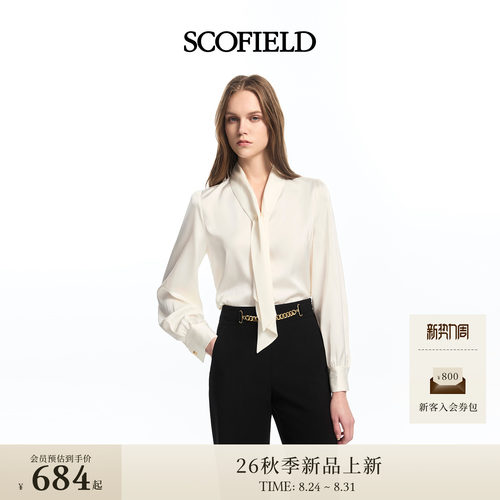 Scofield女装法式飘带领衬衫