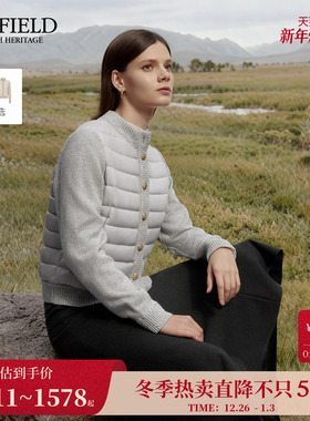 【密可柔】Scofield女装针织拼接90鹅绒排骨羽绒服2025秋冬新品