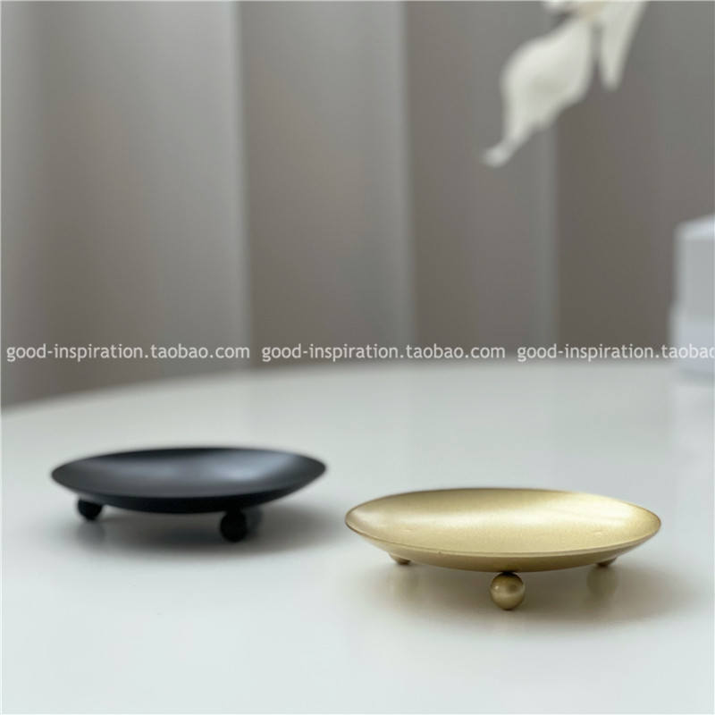 한국 촛대 수납 철판 북유럽 로맨틱 접시 촛불 기초 장식 간단한 장식 장식품 소품