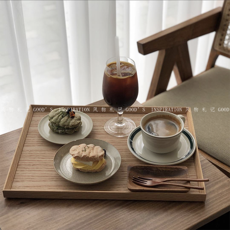 韩国ins实木制榫卯结构收纳托盘