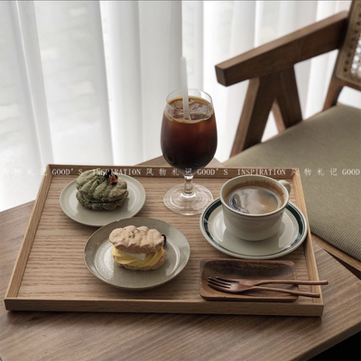 韩国ins实木制榫卯结构收纳托盘