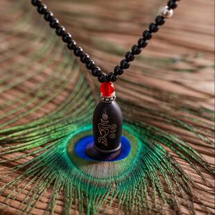 【度母】黑玛瑙绿玛瑙手串项链 紫光檀镶嵌种子字原创国庆狂欢