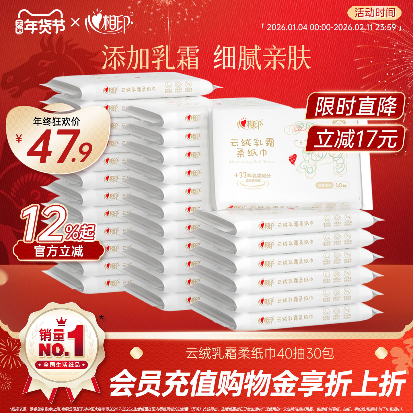 心相印云绒乳霜柔纸巾婴儿纸巾宝宝专用云柔巾红鼻敏感肌40抽30包,洗护清洁剂/卫生巾/纸/香薰,保湿纸巾/乳霜纸/云柔巾,淘宝优惠券,粉丝福利购,淘宝优惠卷