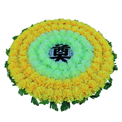 绢花清明花菊花扫墓花1米大花圈殡仪馆装饰便宜仿真花祭祀花包邮 - 封面