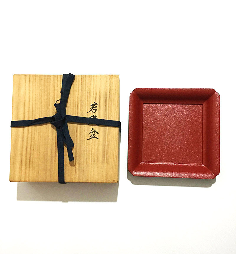 日本茶道具轮岛涂木胎漆器若狭盆茶盘茶入饰盆