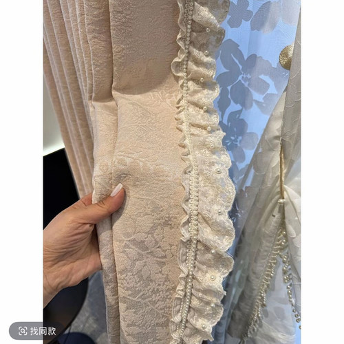 金源花边新款立边网红款高级感棉麻风格绣花钉珠花边