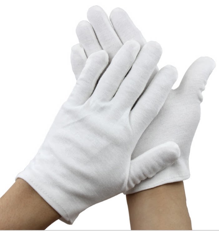 白手套纯棉礼仪薄款文玩盘珠布工作男女干活劳保耐磨开车夏季汗布
