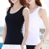 吊带背心女夏纯棉内搭外穿ins遮副乳修身 上衣防走光宽肩无袖 T恤女