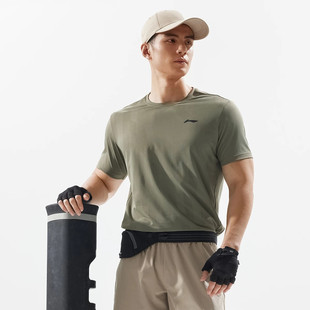 李宁男子夏季新款短袖健身舒适排湿速干透气百搭运动T恤衫ATSV075