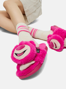 李宁女鞋冬季新款怪兽大学联名款加绒保暖拖鞋时尚棉拖鞋AGAT024