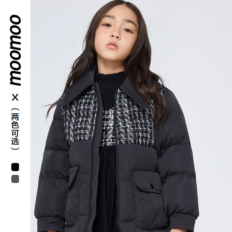 美特斯邦威童装moomoo女童小香风花呢翻领羽绒服防风抗寒酷飒耐脏,童装/婴儿装/亲子装,羽绒服,淘宝优惠券,粉丝福利购,淘宝优惠卷
