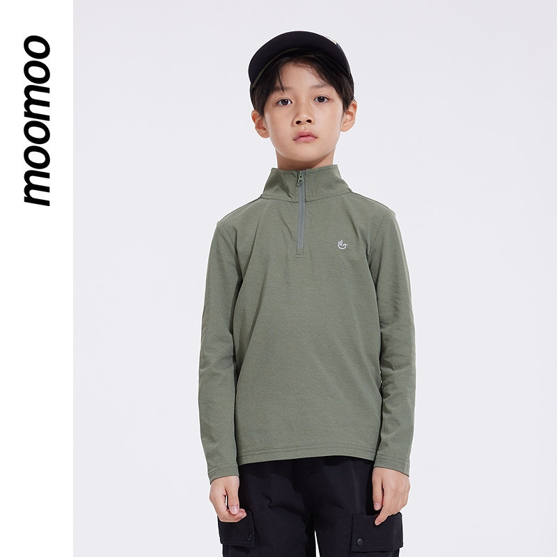 美特斯邦威童装上衣男25年春新款舒适百搭简约半拉链纯色长袖T恤,童装/婴儿装/亲子装,T恤,淘宝优惠券,粉丝福利购,淘宝优惠卷