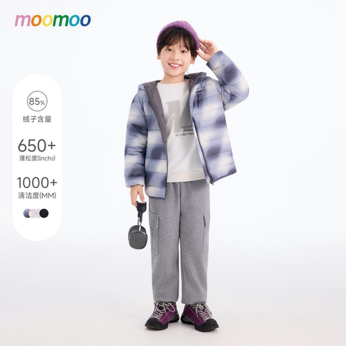 moomoo童装保暖时尚印花外套