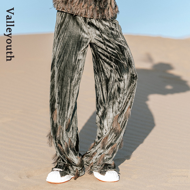 轻奢长裤山谷少年宽松复古