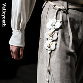 枝梢 山谷少年原创设计 小众花苞流苏腰饰 法式 立体蝴蝶兰花时尚