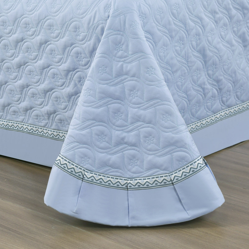 新款正品纯色纯棉夹棉床盖防滑全棉加厚床单枕套三件套四季通用,床上用品,床盖,淘宝优惠券,粉丝福利购,淘宝优惠卷