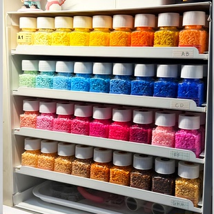 巴巴酱拼豆diy材料包全套瓶罐装立体手工融合豆女孩玩具熨斗补充