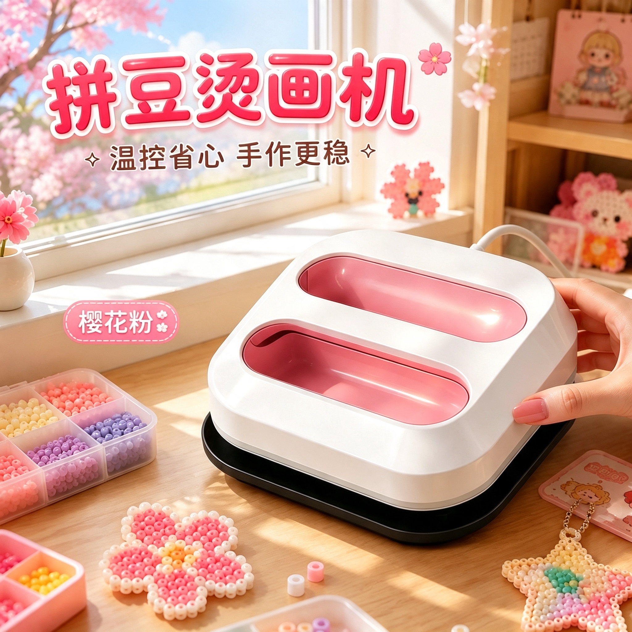 烫画机大尺寸烫画方形压烫拼豆熨斗手持热转印烫印机diy专用神器图片