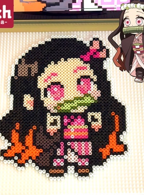 鬼灭之刃DIY拼豆豆套装卡通6岁动漫角色手工拼装模型材料包补充包