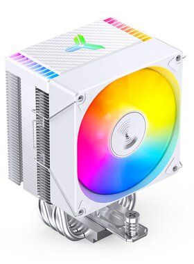 乔思伯CR1400EVO白色风冷CPU散热器4热管幻境顶盖光效9CM电脑风扇