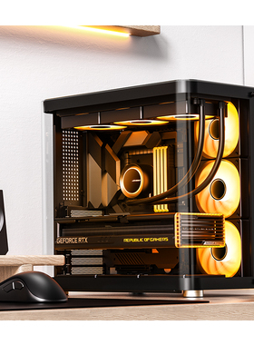 乔思伯TK-2铝合金双曲面侧透ATX海景房机箱双360水冷前置Type-C