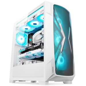 安钛克 DP505 雪刃台式机中塔钢化玻璃侧透白色机箱支持360水冷