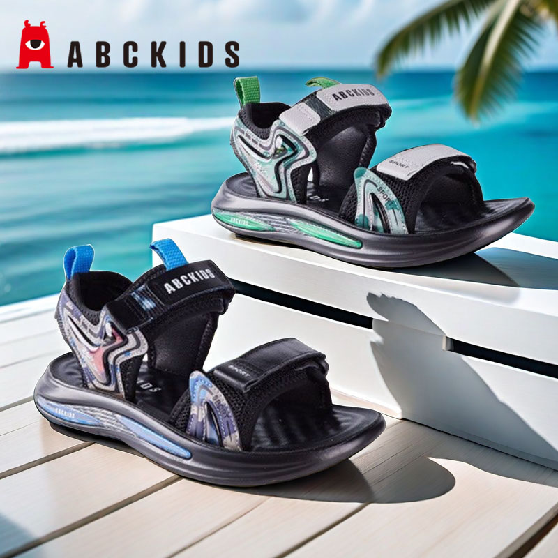 防滑运动凉拖abckids夏款帅气