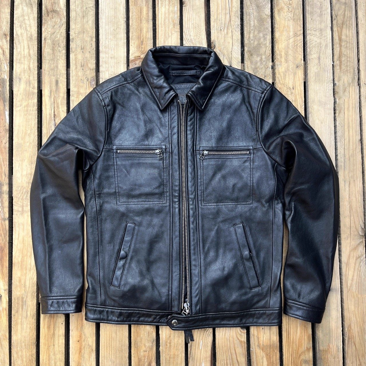 皮特同款皮夹克头层山羊皮皮衣