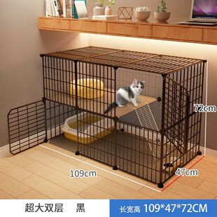 全景猫笼子猫别墅家用室内猫屋隔猫舍猫咪窝小猫柜两层猫砂盆一u.