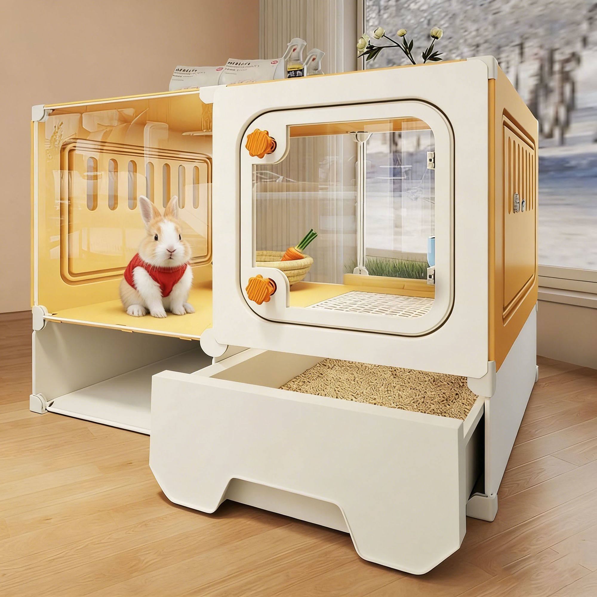 全景兔笼子家用大号荷兰猪侏儒兔专用带厕所一体豪华互动宠物别墅,宠物/宠物食品及用品,猫笼子/猫别墅,淘宝优惠券,粉丝福利购,淘宝优惠卷
