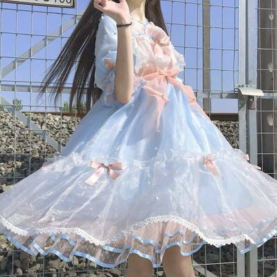 夏季甜美可爱在逃公主连衣裙子