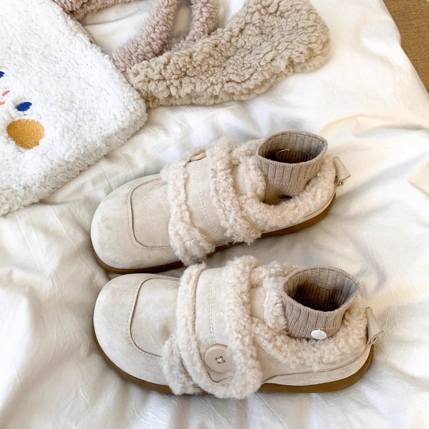 复古毛毛厚底雪地靴女款2025新款冬季外穿保暖棉鞋加绒全包勃肯鞋,女鞋,浅口单鞋,淘宝优惠券,粉丝福利购,淘宝优惠卷