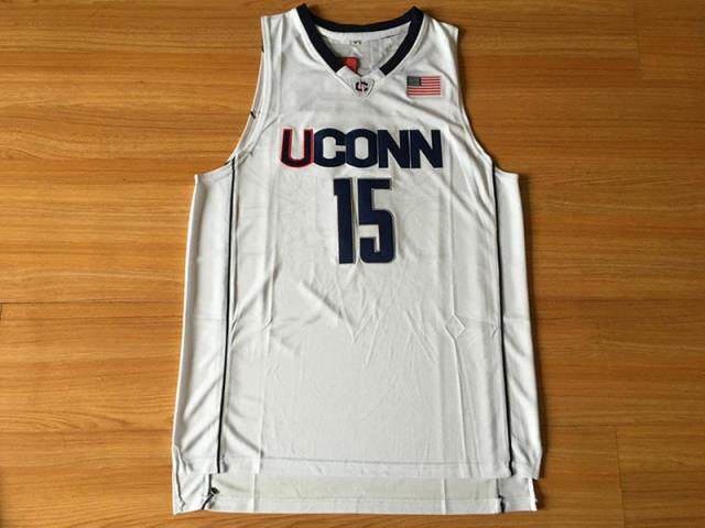 ncaa  康涅狄格大学15号 肯巴·沃克深 白色 蓝色 新面料球衣