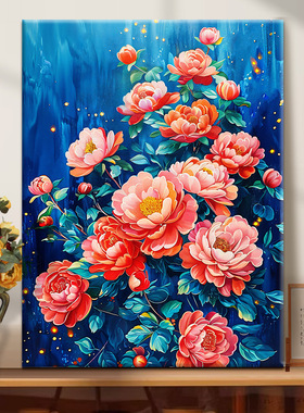 蓄满鲜花DIY数字油画装饰画