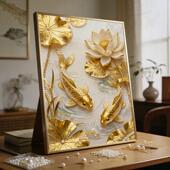 珍珠画diy材料2026年新款 饰挂画 福鱼锦鲤马年春节创意手工客厅装