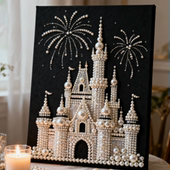 烟花城堡珍珠画diy材料包手工自己动手填充活动城堡摆件装 饰画