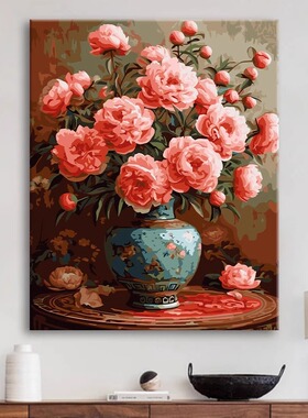 diy数字油画填色画手工丙烯