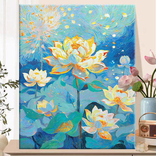 治愈花海|diy数字油画丙烯