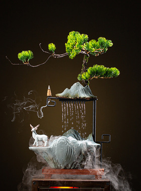 创意风水招财流鹿摆件客厅