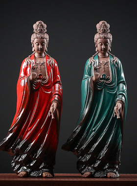 陶瓷手工艺品禅意观世音菩