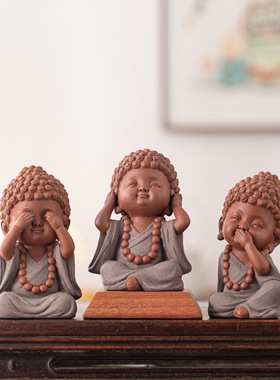 禅意陶瓷四不小沙弥三萌佛