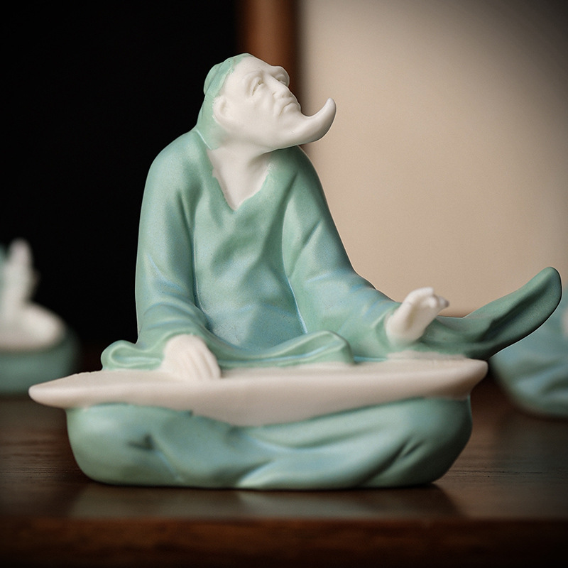 琴棋书画人物摆件中式古典韵味造景特色陶瓷个性家装饰小摆设礼品