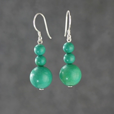 Серьги 绿松石纯银耳环女原创设计网红深绿色复古民族风藏风手工耳坠饰品