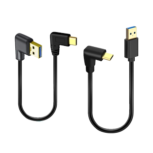 弯头数据线Typec转USB3.0手机平板行车记录仪carplay盒子carlife充电线USB-C口90度直角侧弯L型T型快充短线