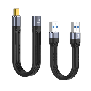 双头Typec数据线公对母口延长USB3.2Gen2公对公快充短线PD60W充电USB转接头OTG固态移动硬盘CTOC全功能软扁线