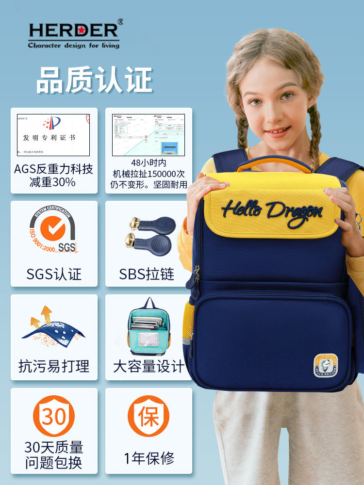 SCHOOL BAG BOYS PRIMARY SCHOOL STUDENTS CHILDRENS BACKPACKS 2024 NEW MODELS 1 2 3 TO 6 GRADES LOAD REDUCTION SPINE PROTECTION ULTRALIGHT BACKPACK