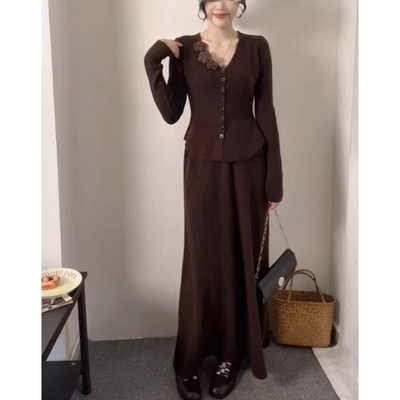 新款深冬季法式一整套套装