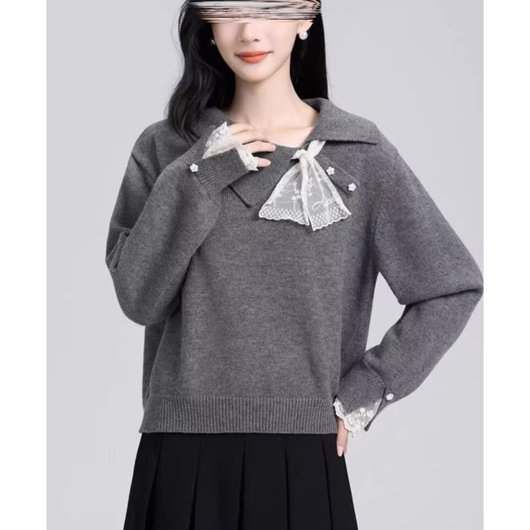 秋冬新款慵懒宽松针织衫上衣